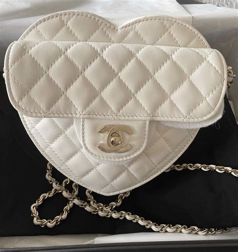 white heart chanel bag|chanel heart bag for sale.